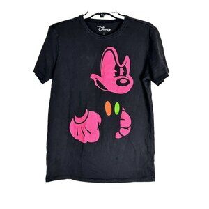 Disney Mickey Mouse Tee Black Neon Graphic Women’s‎ XS